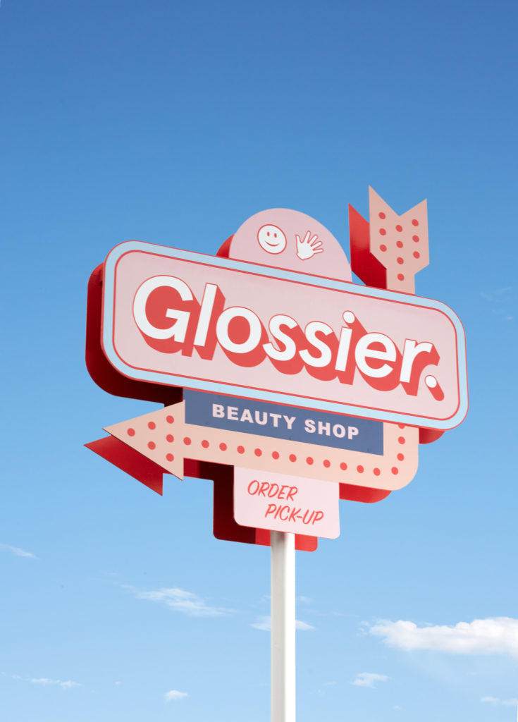 Glossier Austin exterior sign