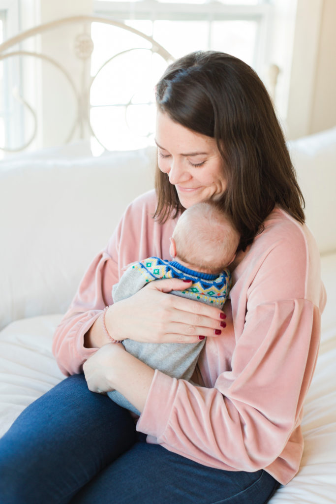 Hallie Graves holding baby