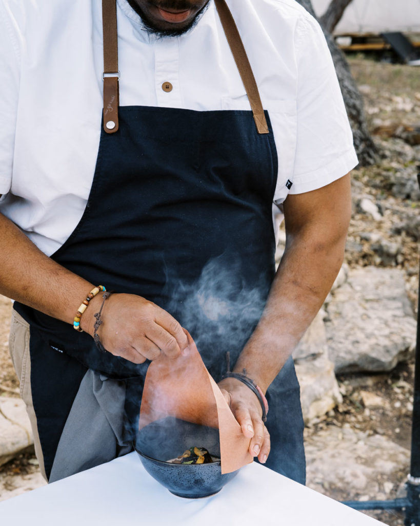 Chef Ezra at Collective Hill Country Retreat in Wimberley