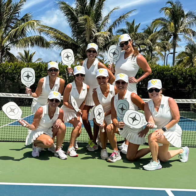 Kendra Scott playing pickleball with friends